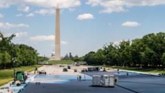 Trump touts ‘American Flag Blue’ paint job on Lincoln Memorial Reflecting Pool