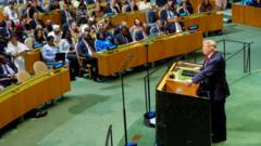 American power, AI and a walkout – key moments from Trump’s UN speech